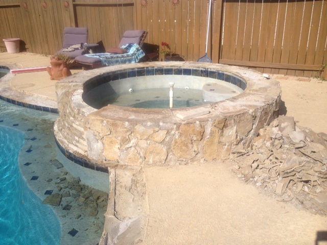 A $6500 pool tile and coping renovation/ remodel with scabos travertine tile and coping