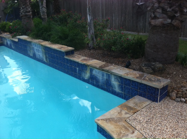 Soda Blasting Cleans Pool Tile Surfaces, How Do You Remove Calcium Deposits From Glass Pool Tile
